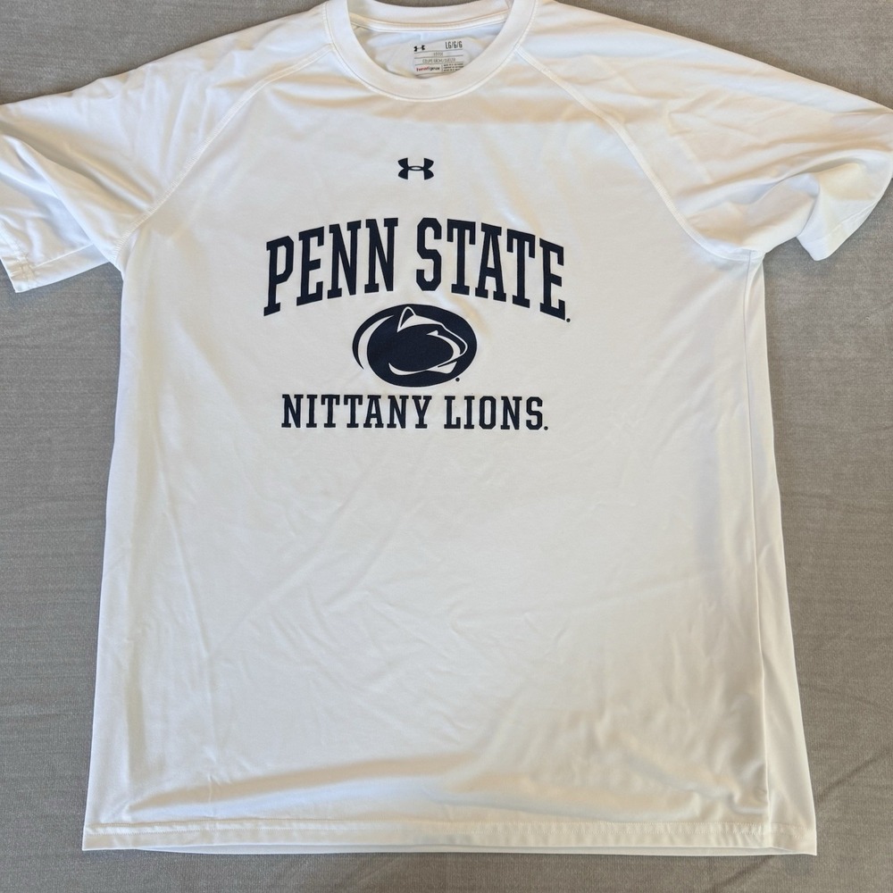 Under Armour Penn State Nittany Lions HeatGear Shirt Mens L White NCAA